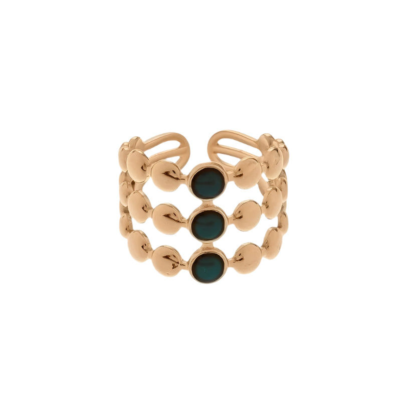 Cascading Emerald Colour Block Ring | Open Back Jewelry – Eden Rose