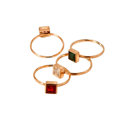 Solitaire Square Ring | Square Cut Gemstone Jewelry – Eden Rose
