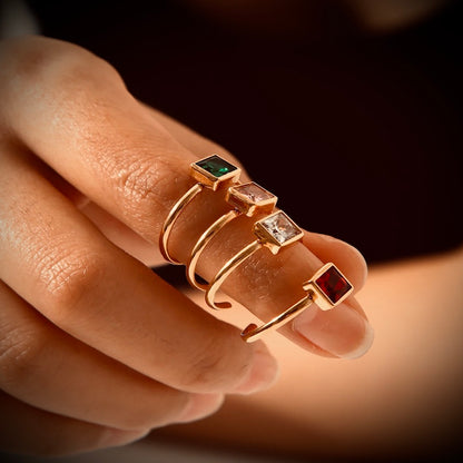 Solitaire Square Ring | Square Cut Gemstone Jewelry – Eden Rose